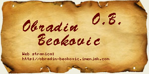 Obradin Beoković vizit kartica